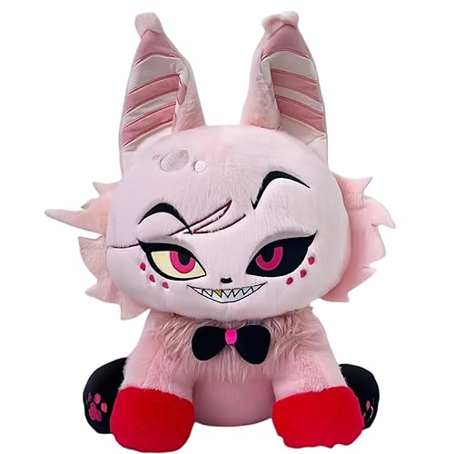 Wrohasil Hazbin Hotel Plush Husk, 9.8 Inch Hazbin Hotel Plush Angel Meow Dolls Pillow, Helluva Boss Plushies Figure Gifts for Boys Girls Birthday (Angel Meow)