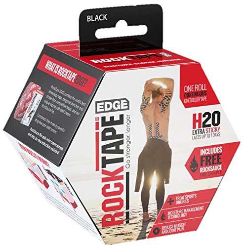 RockTape H2O Edge Highly Water-Resistant Kinesiology Tape with Travel Case - Black