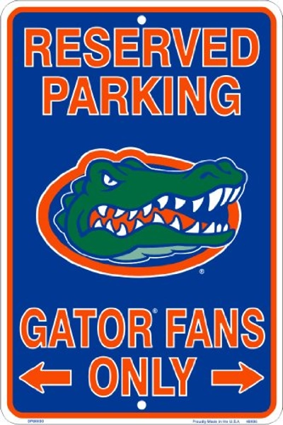 HangTime Florida Gators Fans Reserved Parking Sign Metal 8 x 12 embossed Team Colors