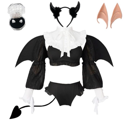 Juejuezi Marin Kitagawa Cosplay Devil Costume Anime My Dress Up Darling Dress Halloween Costumes for Women - Medium Black