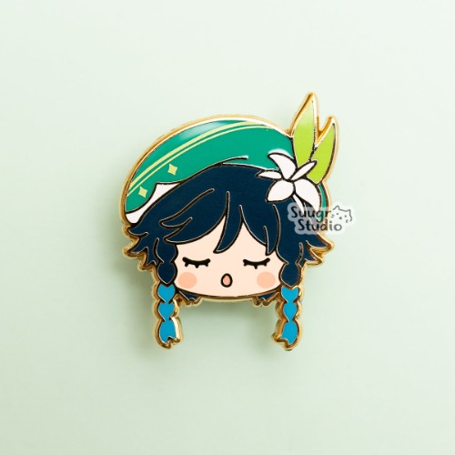 Genshin Impact Venti the Archon, Barbatos Hard Enamel Pin - [A Grade] / Locking Clasps