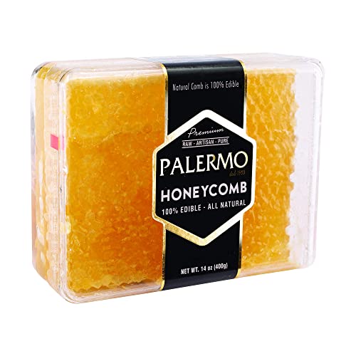 Papa Palermo Honeycomb 100% Edible, All-Natural, Gourmet Raw Honeycomb, No Additives, No Preservatives - 14 oz - 14 Ounce (Pack of 1)