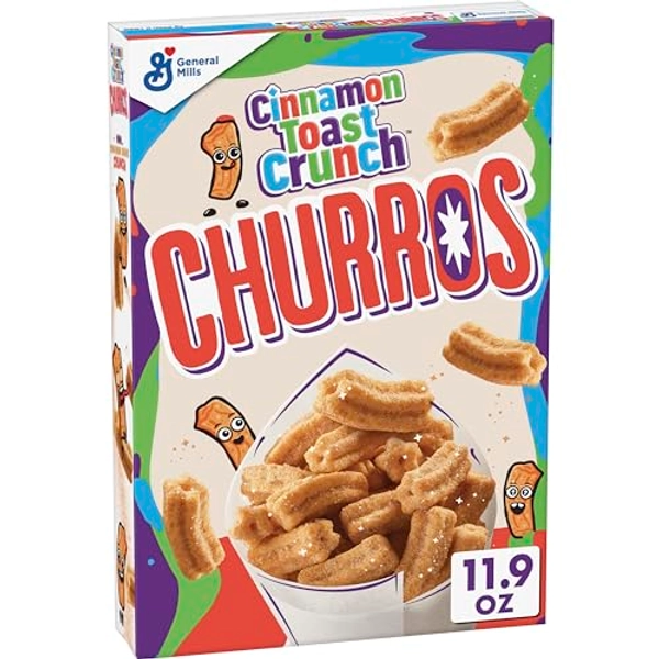 Churros Cinnamon Toast Crunch Breakfast Cereal, 11.9 OZ Cereal Box - Churros - 11.9 Ounce