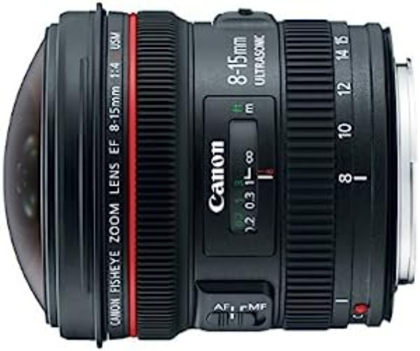 Canon EF 8-15mm f/4L Fisheye USM Ultra-Wide Zoom Lens for Canon EOS SLR Cameras (Renewed)