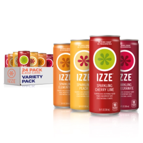 Izze Sparkling Juice, 4 Flavor Sunset Variety Pack, 24 count,8.4 fl OZ - Sunset Variety Pack