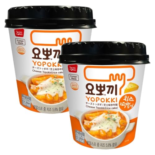 Young Poong Yopokki Cheese Topokki Rice Cake Cup Tteokbokki Snacks 120g (2 Cups)