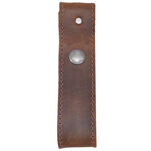 Hide & Drink, Rustic Leather Whip Holster/Belt Loop Bullwhip Holder Handmade - Bourbon Brown
