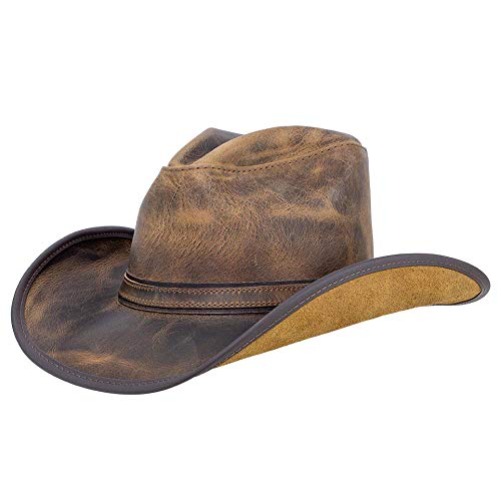 American Hat Makers Cyclone Western Leather Cowboy Hat for Men & Women – Western Style - XX-Large - Burnt Honey