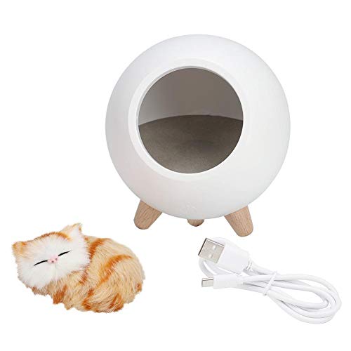 TOPINCN Nette Katze Nachtlicht Little Pet House LED Nachtlampe Schlafzimmer Beleuchtung Atmosphäre Lampe Home Office Schlafzimmer Zimmer(Weiß) - Weiß