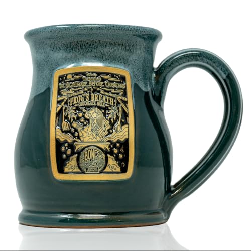 Bones Coffee Company Frog's Breath Handthrown Mug |Teal Coffee Mug| 14 oz Ceramic Coffee Mug - Frog's Breath