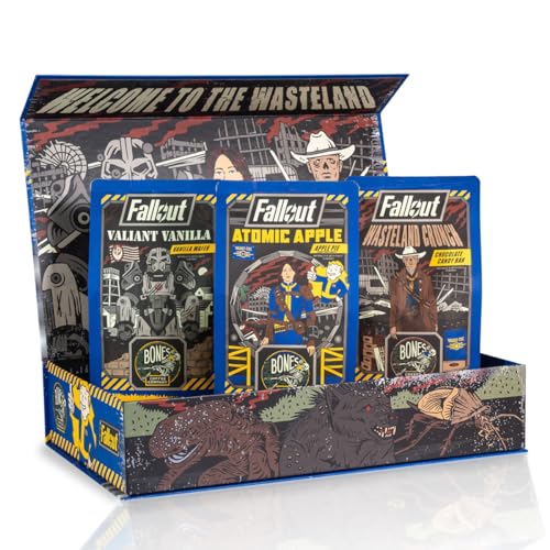 Bones Coffee Company Fallout Collector's Box Medium Roast Whole Coffee Beans, Flavored Coffee Beans, Low Acid Coffee, Vegan & Keto Gourmet Coffee, Coffee Gifts (12 oz Pack of 3) - 12 Ounce (Pack of 3) - Fallout Collector's Box (Whole Bean)