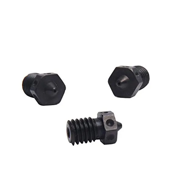 4pcs Hardened Steel Nozzles M6 Nozzle 0.25/0.4/0.5/0.6mm Compatible with 1.75mm V6 Hotend Prusa I3 MK3S Anycubic Mega S Vyper 3D Printing PEI PEEK or Carbon Fiber Filament (1x0.25+1x0.4+1x0.5+1x0.6) - 1x0.25+1x0.4+1x0.5+1x0.6