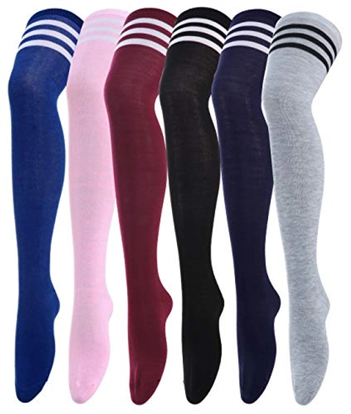 CISMARK Thigh High Striped Over the Knee Socks Long Knee High Socks for Women - One Size - 63gjw-9