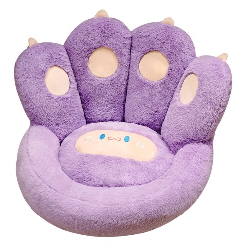 Ditucu Cat Paw Cushion Lazy Sofa Office Gaming Chair 20 inch Comfy Kawaii Plush Bear Paw Warm Floor Pillow Cute Seat Pad for Bedroom Decor Purple