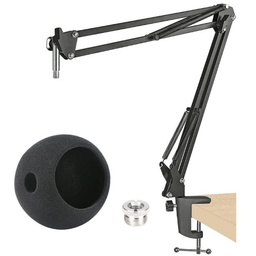 Blue Snowball Boom Arm, Adjustable Microphone Stand with Pop Filter, Suspension Boom Scissor Arm Stand for Blue Snowball, Heavy Duty Mic Stand Max Load 1KG by YOUSHARES