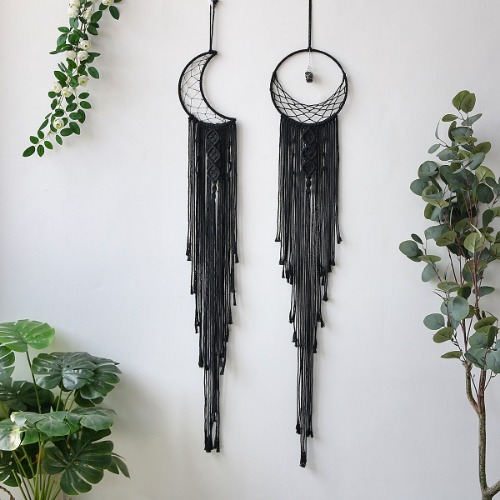 Black Sun Moon Dream Catchers - moon and sun