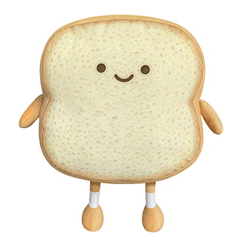 DENTRUN Toast Sliced Bread Pillow,Bread Shape Plush Pillow,Facial Expression Soft Toast Bread Food Sofa Cushion Stuffed Doll Toy for Kids Adults Gift Home Bed Room Decor (Sunday/Monday S-XL) - L 16*16*7 Inch - Sunday