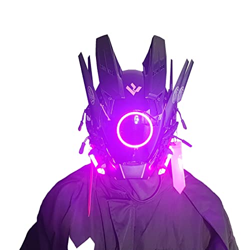 Cyberpunk Mask Helmet Cosplay For Men, Futuristic Punk Techwear, Halloween Cosplay Fit Music Festival (Color : Pink, Size : 30 * 19cm) - 30*19cm - Pink