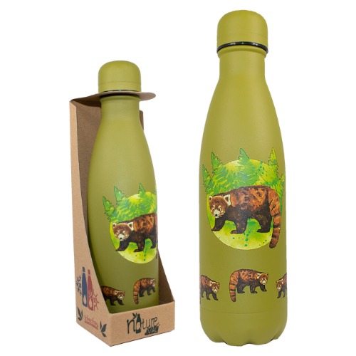 NatureVac - Röd panda från Deluxebase. Isolerad återanvändbar reseflaska för varmt vatten, kaffe, te