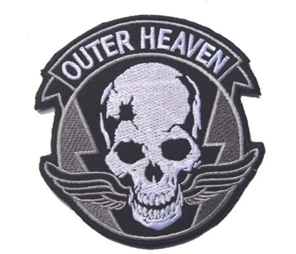 Ohrong Metal Gear Solid Yttre Heaven broderad lapp The Phantom Pain MGS armband emblem morale applikation (svart) - svart