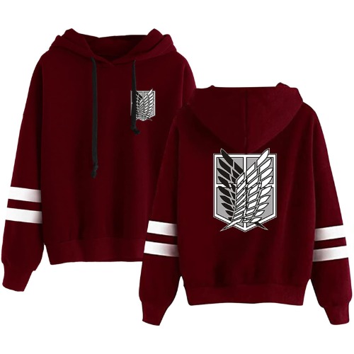 acsefire Attack on Titan Hoodie Unisex Harajuku Casual Sweatshirt Attack on Titan Logo Long Sleeve För Anime Fans - L - 3