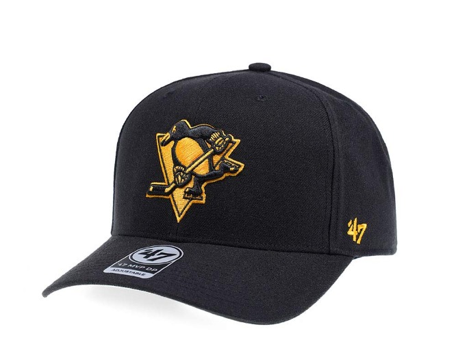 47Brand Pittsburgh pingviner svart och gul MVP DP snapback-keps - NHL keps