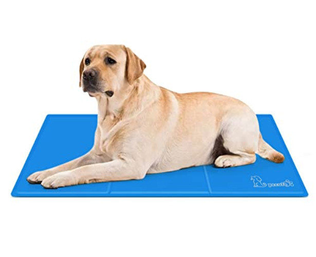 Pecute Dog Cooling Mat Large 90x50cm, Durable Pet Cool Mat Non-Toxic Gel Self Cooling Pad, Great for Dogs Cats in Hot Summer - L (90*50 cm) - Blue
