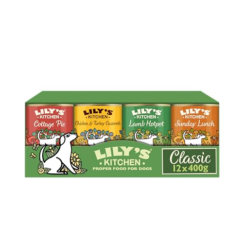 Lily's Kitchen Natural Adult Wet Dog Food Tins Classic Dinners Variety Pack 12 x 400g - Classic Multi - 400 g (Pack of 12)
