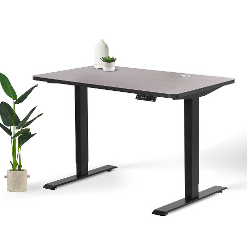 Home Office Standing Desk - L (70" × 29") / Black / Oak Black