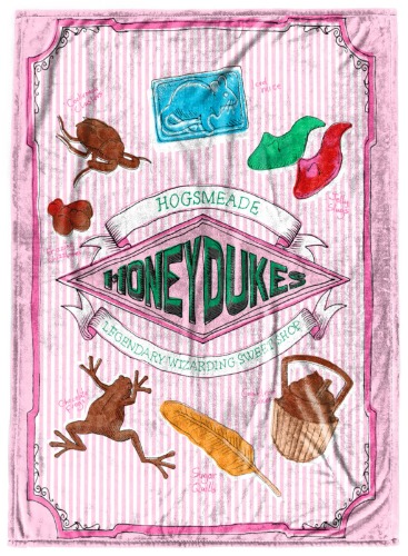 Harry Potter Honeydukes Throw Blanket - Measures 50 x 70 inches - Fade Resistant Super Soft Fleece Bedding (Official Harry Potter Product) - Pink - Harry Potter