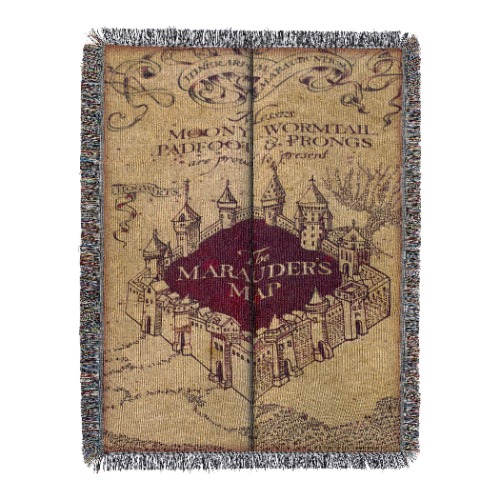 Northwest Woven Tapestry Throw Blanket, 48 x 60 Inches, Marauder's Map - 48 x 60 Inches