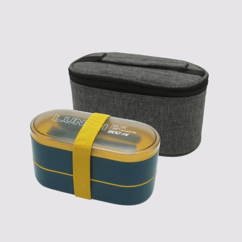 Double-Layer Bento Box - Blue