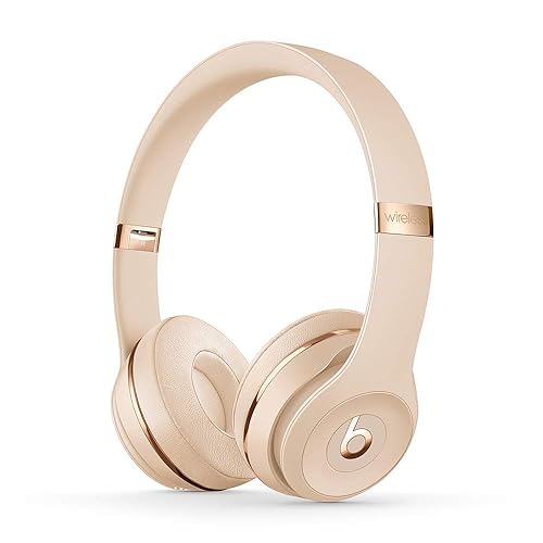Beats Solo3 Wireless On-Ear Headphones - Apple W1 Headphone Chip, Class 1 Bluetooth, 40 Hours of Listening Time, Built-in Microphone - Satin Gold (Latest Model) - Satin Gold