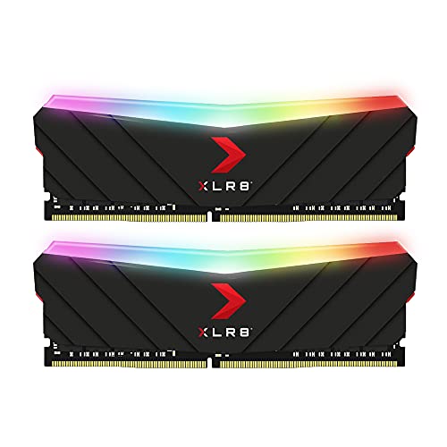PNY XLR8 Gaming 32GB (2x16GB) DDR4 DRAM 3200MHz (PC4-25600) CL16 1.35V RGB Dual Channel Desktop (DIMM) Memory – MD32GK2D4320016XRGB - Black - 32GB (2x16GB) - 3200 MHz