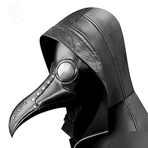 Kissybride Gothic Black Plague Doctor Bird Mask Vintage Long Nose Beak Steampunk Props for Halloween, Cosplay, Costume