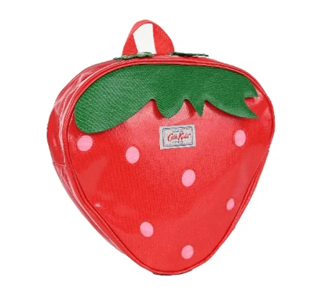 Cath Kidston Novelty Strawberry Rucksack Backpack in Rose Red Oilcloth