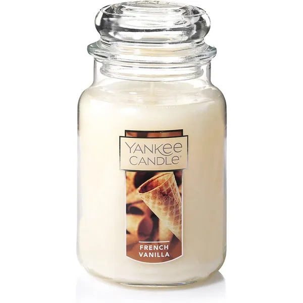 Yankee Candle French Vanilla Scented, Classic 22oz Large Jar Single Wick Candle, Over 110 Hours of Burn Time - French Vanilla Classic Large Jar