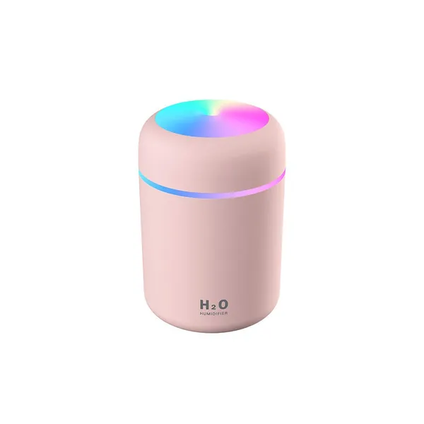 AISHNA Humidifier Colorful Cool Mini Humidifier,Essential Oil Diffuser Aroma Essential Oil USB Cool Mist Humidifier,2 Adjustable Mist Modes, Super Quiet,for Car,Office,Bedroom(Pink) - Pink
