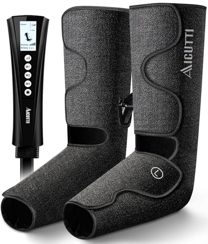 AICUTTI Air Compression Leg Massager Gifts for Women, Men, Mom, Dad, Christmas, Fathers Mothers Day, 3 Intensities, 3 Heating & 3 Modes Leg Massager with Heat for Edema, Swelling and Varicose Veins - GIFTS