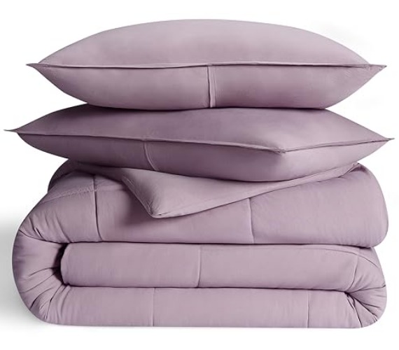 UGG 32559 Leonora King-California King 3-Piece Comforter Set Soft Luxury Bedding Comforter and Two Pillow Shams Cozy Comfortable Reversible Machine Washable Hotel Style Bedding Set, King, Shadow - King - Purple