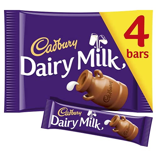 Original Cadbury Dairy Milk Chocolate Bar Pack Dairy Milk Chocolate Bars Imported From The UK England - Milk Chocolate - 1.27 Ounce (Pack of 4)