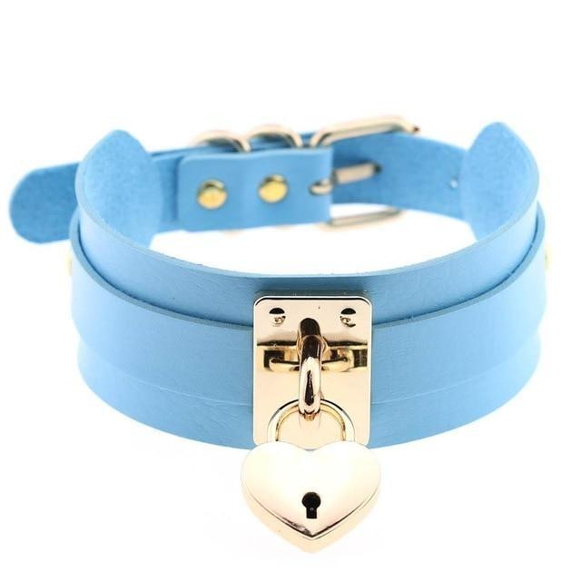 Collar with Locket - Sky Blue