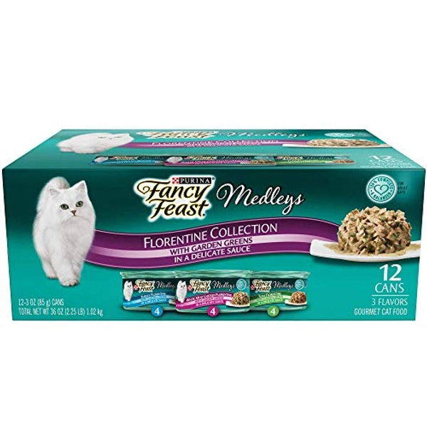 Purina Fancy Feast Wet Cat Food Medleys Florentine Wet Cat Food Variety Pack - 3 Ounce - 12 Count (Pack of 2)