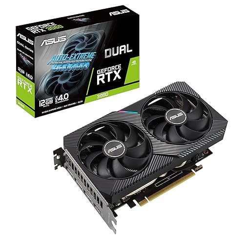 ASUS Dual NVIDIA GeForce RTX 3060 V2 OC Edition 12GB GDDR6 Gaming Graphics Card (PCIe 4.0, 12GB GDDR6 Memory, HDMI 2.1, DisplayPort 1.4a, 2-Slot, Axial-tech Fan Design, 0dB Technology) - Dual Fans - RTX3060|OC|12G