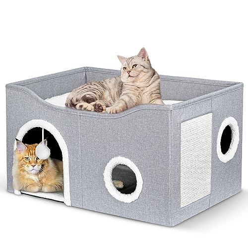 Heeyoo Cat House for Indoor Cats - Light Grey