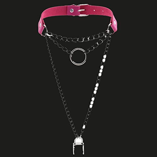 YJFQLBD Women Heart Vintage Necklace Girls Leather Punk Rock Choker Collar Necklace