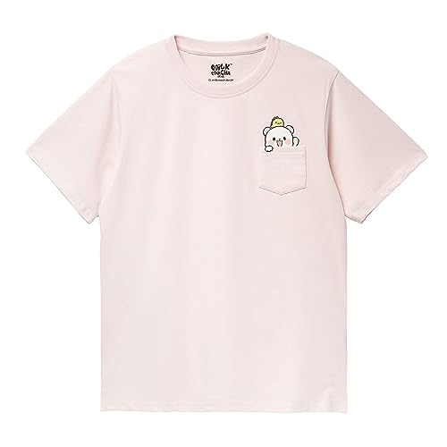 Milkmochabear Pocket Milk & Mocha T-Shirt – Cute Unisex T-Shirt for Men and Women - Large - Milk-pink