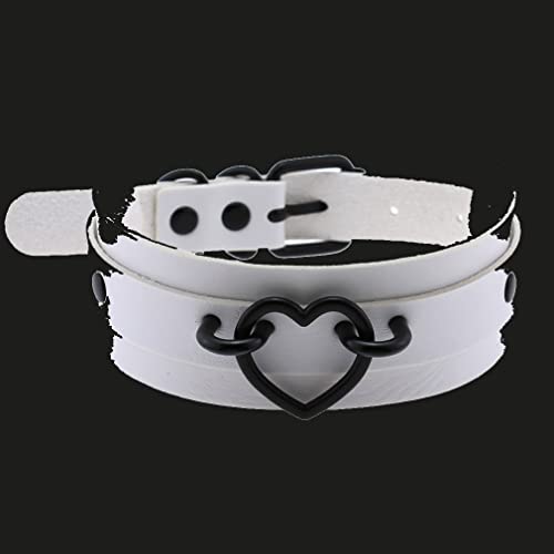 YJFQLBD Women Heart Vintage Necklace Girls Leather Punk Rock Choker Collar Necklace