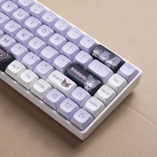 ILYCHEEGAMI PBT Dye sub Keycap Cute Cartoon XDA keycaps Purple keycaps Set Girl Custom Keyboard for Gateron Kailh Cherry Mx Switches ANSI Layout Mechanical Custom Keycaps (Kuromi) - Purple