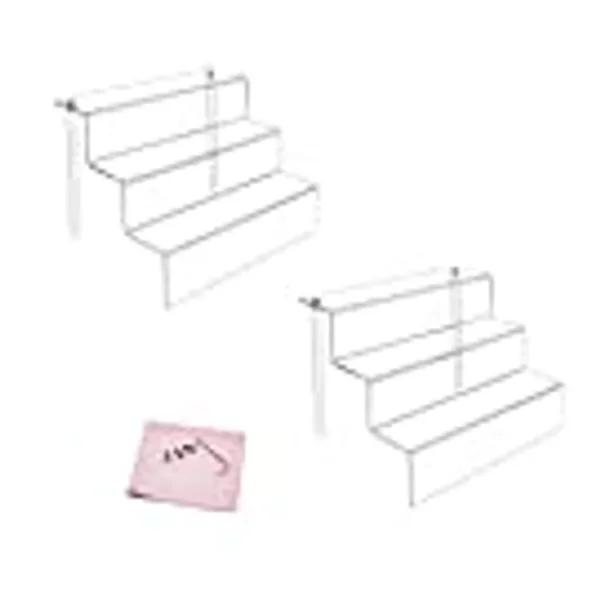 Combination of Life 3 Step Acrylic Riser Display Shelf for Amiibo Funko Pops Figures Clear 12 inches W by 8.5 inches D
